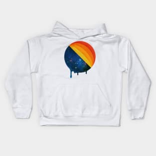 Cosmic retro ice cream roll melting Kids Hoodie